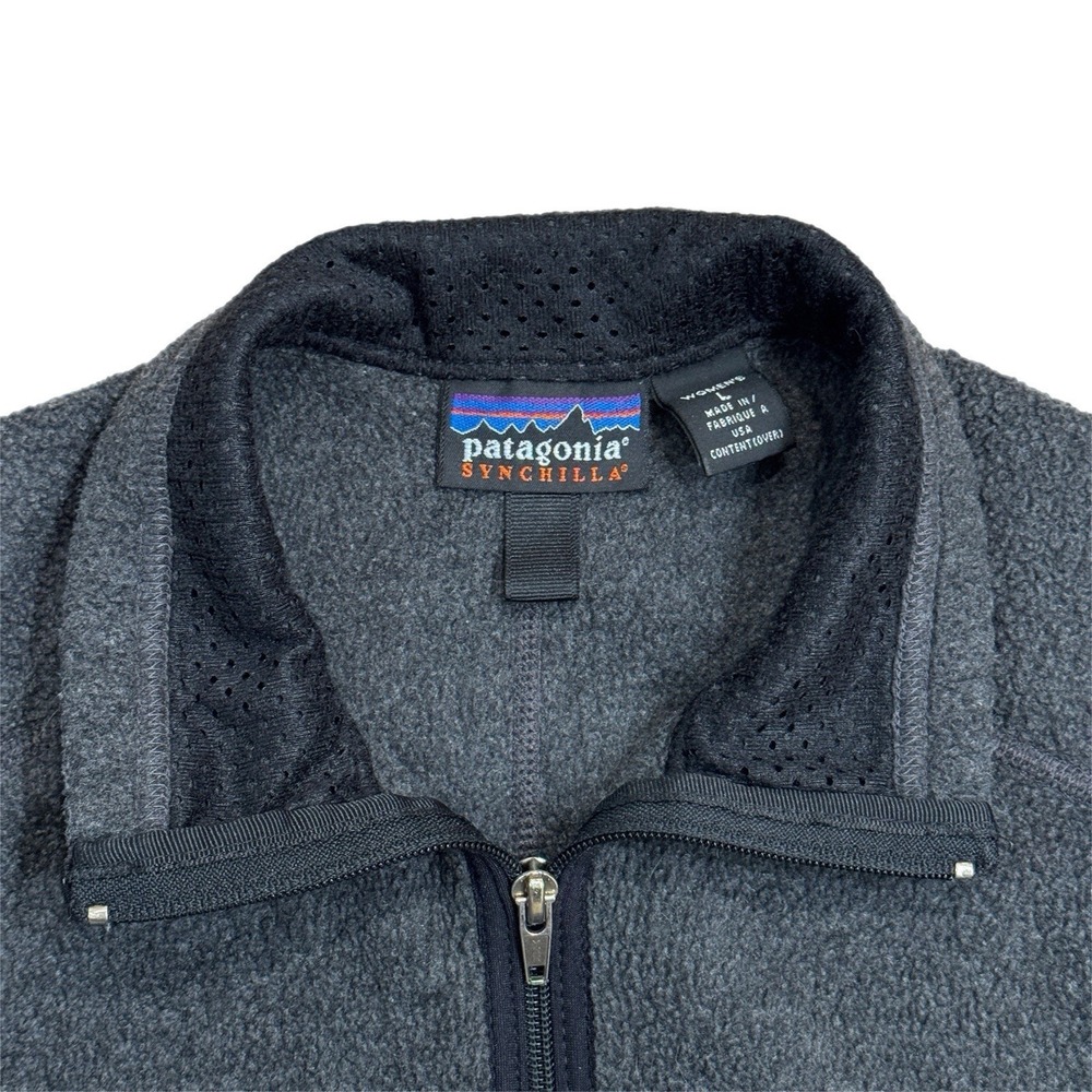 Patagonia Synchilla Fleece Vest Gray Full Zip Vintage Made in USA Womens Large - Picture 4 of 6